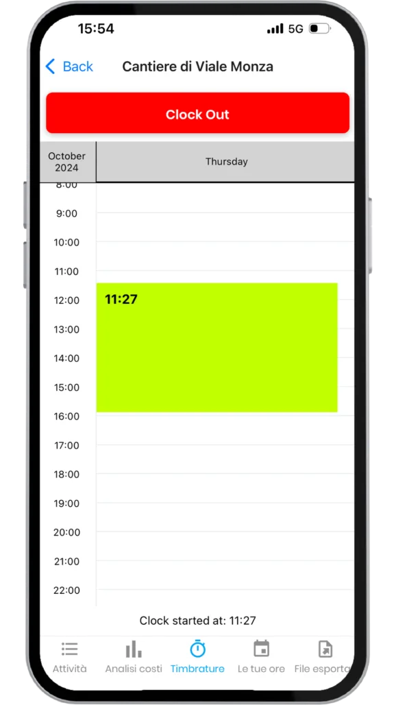 Gestisci le ore del personale e l'entrata/uscita dal cantiere