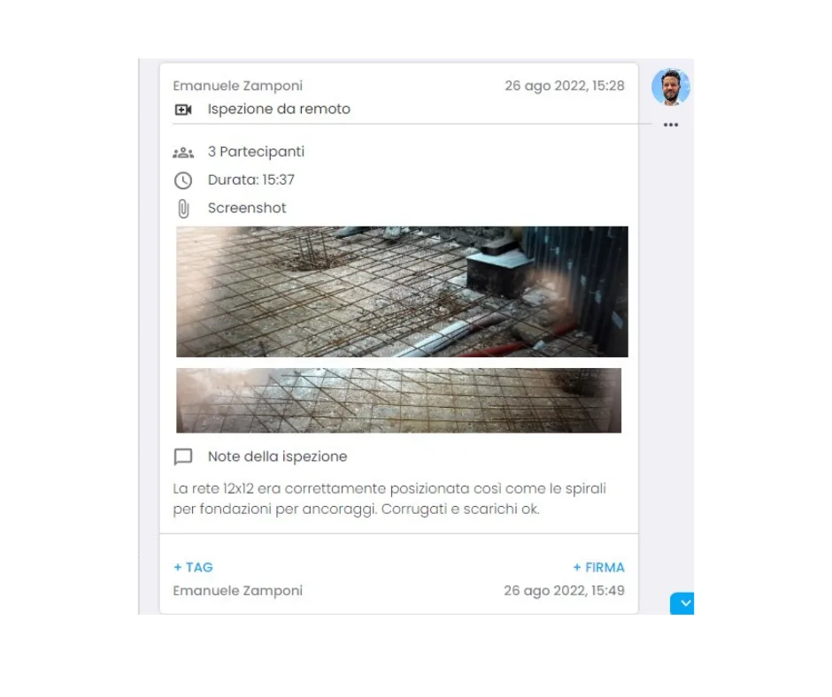 Gestione cantiere edile e direttore lavori. Fai screenshot e scrivi note