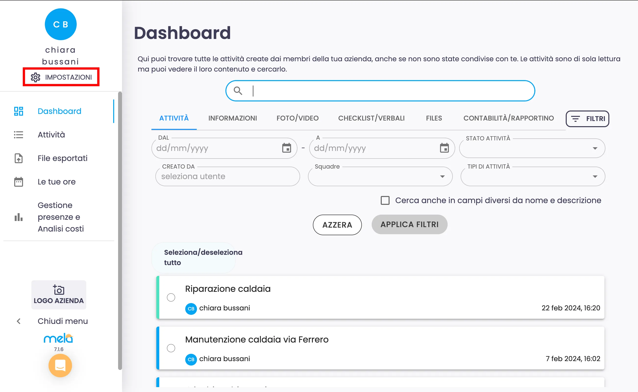 DASHBOARD MELA