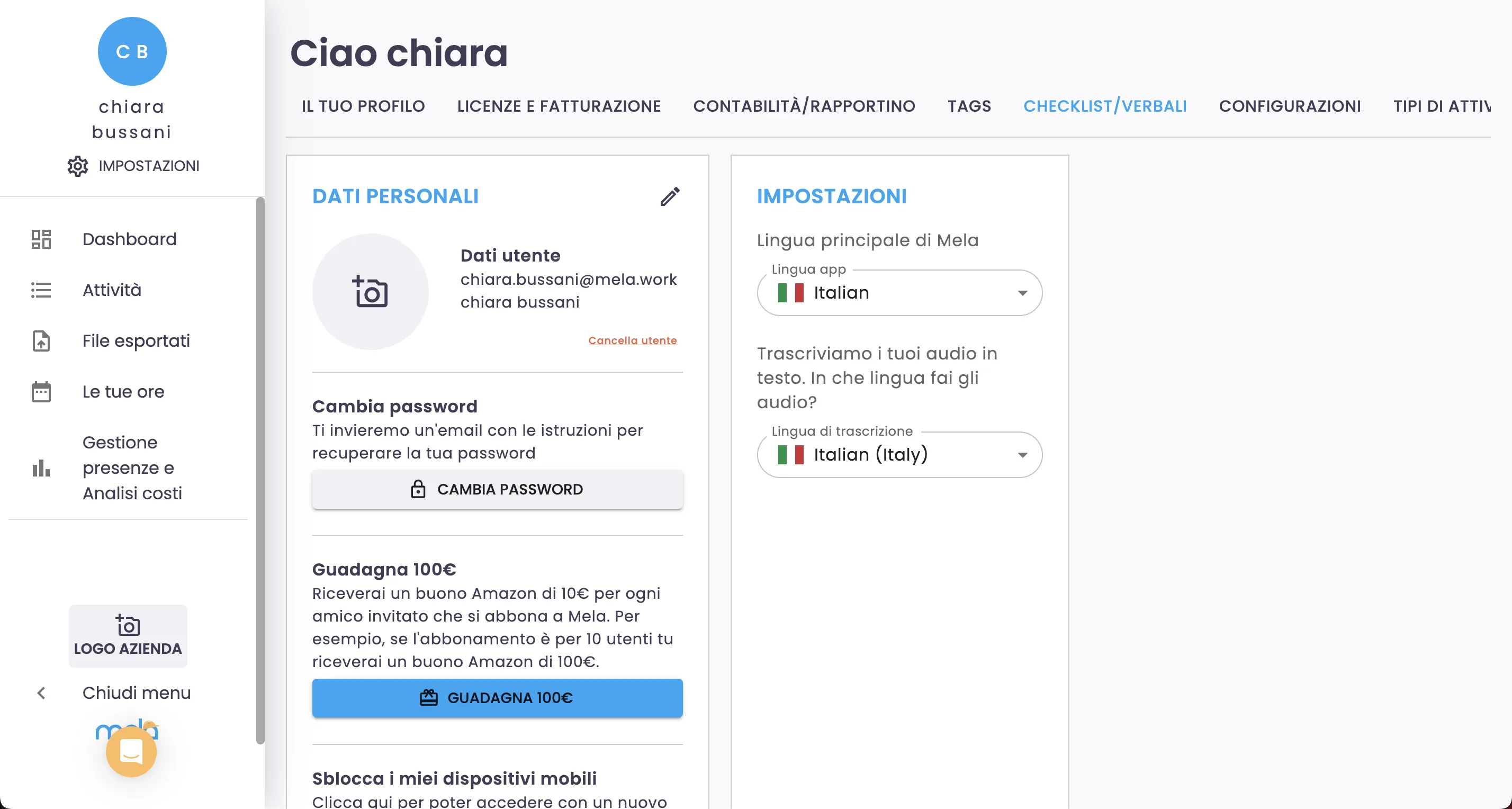 AGGIUNGI CHECKLIST PER MODELLO RACCOLTA DATI APE 2